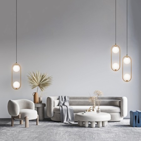 Suspension lamp Maytoni Mod013PL-02BS1, 2XG9, 25W, 17x12x204 cm, brass color-2