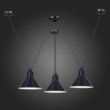 Suspension lamp ST LUCE. SL1804.403.03. Svevo. 3x60 watts, E14, 58x58x17 cm, black color-2
