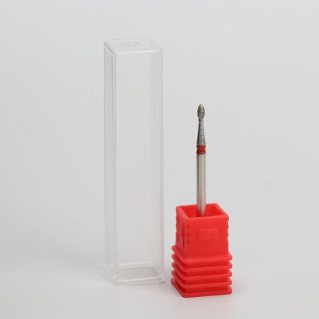 Diamond milling cutter for the kidney manicure, fine granularity, 1.6 × 3 mm, in a plastic case-3