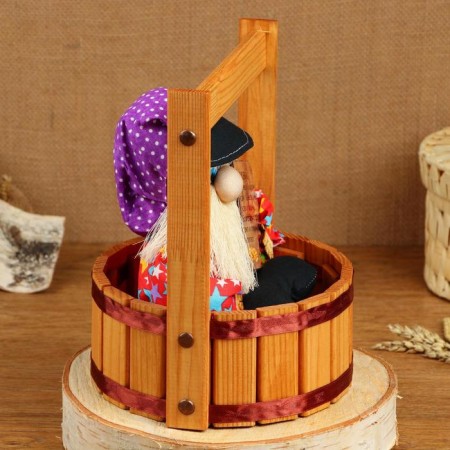 Amulet - brownie "seed in a barrel", h = 23 cm, d = 19, mix-2