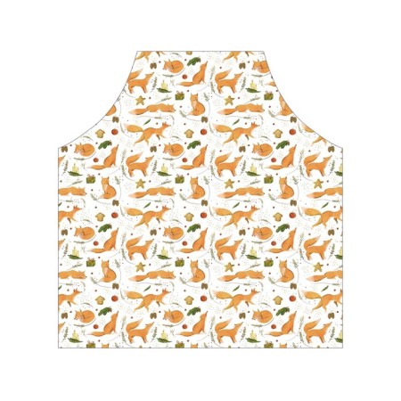 Apron kitchen with a photo print "Red Fox", adjustable, size OS-2