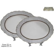 Set of dishes lenardi “marble”, oval, length 35 cm, 2 pcs