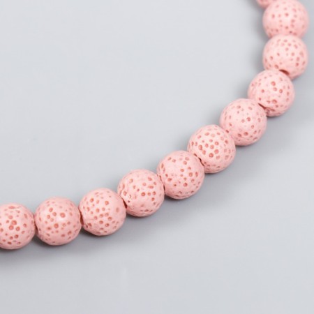 Beads for aromatherapy with the hole "Round. Light pink" d = 0.8 cm set 50 pcs +-5-1