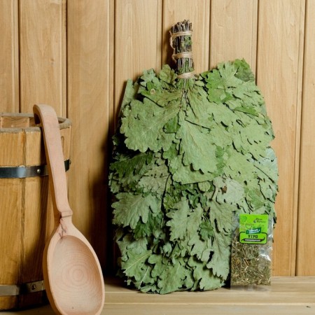 Set of Extra Venik from the Caucasian oak with a tea drink "Morning", in individual packaging