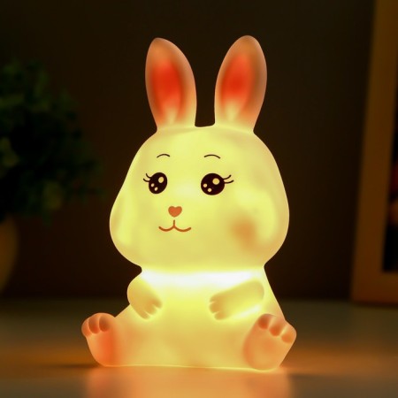 Night "Bunny" LED from batteries white-pink 9.5x14.5 cm-2