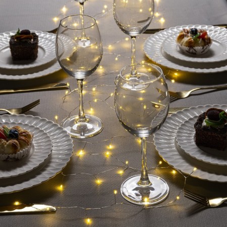 Garland "Mishura" 5 m Rosa, IP20, silver thread, 100 LED, glow warm white, USB