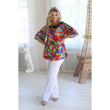 Female blouse, size 48, red color-3