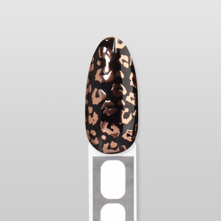 Leopard nail stickers, foil, pink gold color-4