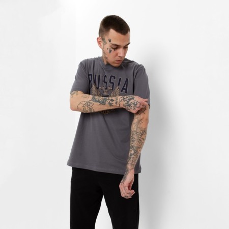 T-shirt male, dark gray color, size 46 (m)-1
