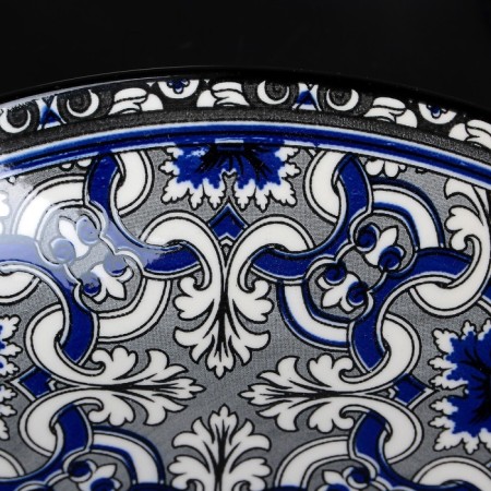Plate ceramic deep share "dyra", d = 21 cm, blue color-2