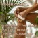 Massage brush made of natural bristles, with a handle, smooth