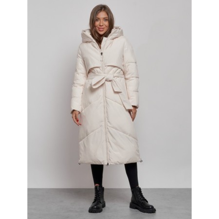 Coat insulated winter female, size 50, light-beige color