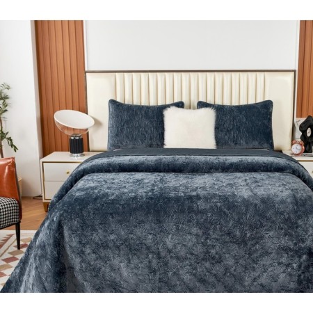The bedspread with pillowcases Sofi de Marko "Rosalin", size 240x260 cm, 50x70 cm - 2 pcs, color anthracite-2