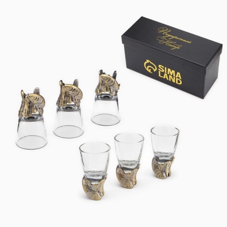 Set of stop-experts "Best Fisherman" for 3 people, stack 50 ml, bronze-3