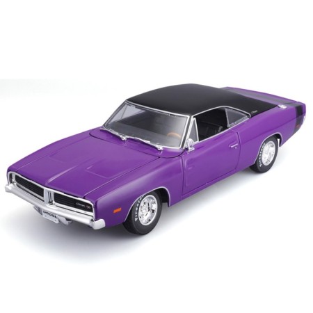 MASTO DIE-CAST 1969 Dodge Charger R/T, opening doors, 1:18, purple color-2