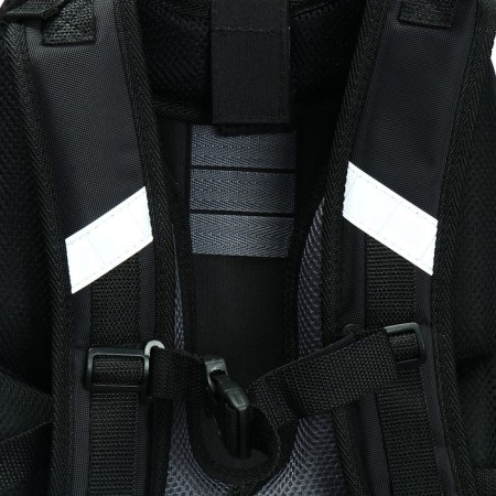 School backpack 38 x 30 x 16 cm, ergonomic back, Stavia "rally", black-11