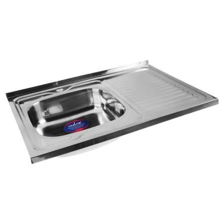 Kitchen sink Mixline 527970, invoice, thickness 0.4 mm, 80x60x16 cm, left, release 1 1/2 "-1