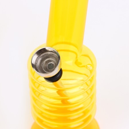 Bong, H-15 cm, "accordion", acrylic, yellow-1