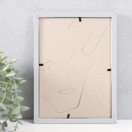 Photo frame MDF 15*21 cm, No. 5 "Simple", silver (plastic screen)-2