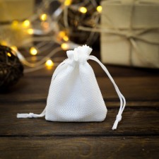 Gift bag from the canvases, white, 7 x 9 cm