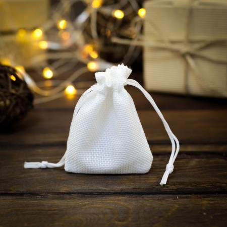 Gift bag from the canvases, white, 7 x 9 cm