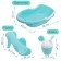 Children's bathing set: Bath 86 cm, slide, bucket -Loof, Blue color