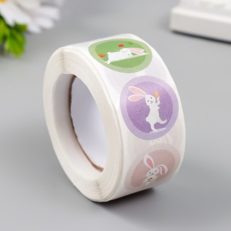 Stick Paper "Bunny" d = 2.5 cm 500 pcs in a roll 3x6.5x6.5 cm-1