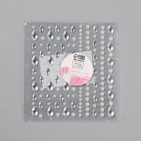 Rhinestones self -adhesive figured "Assorted", 120 pcs on the sheet, silver color-4