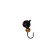 Mormyshka fraction black, red eye + ball gold, weight 1.15 g