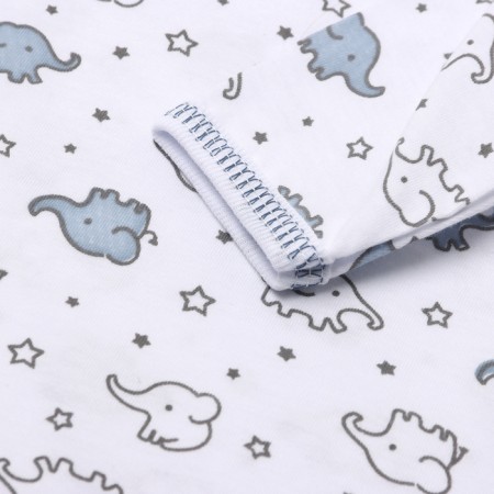 Body baby with long sleeve, white color/elephants, height 62-2