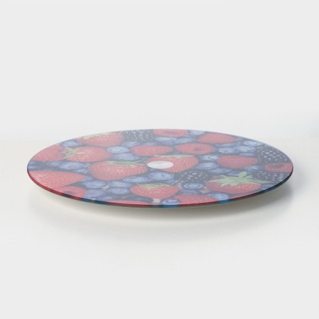 Rotating glass stand, d = 28 cm, berry pattern-2