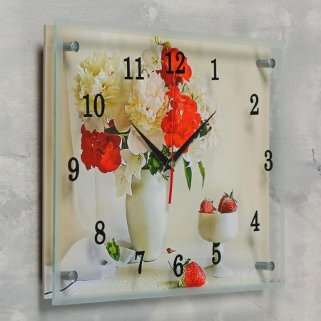 Carty clock is wall, series: flowers, "flowers in a vase", 30x40 cm-1