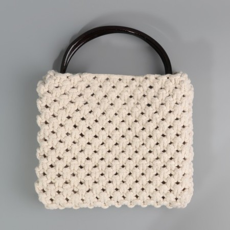 Handles for a bag, 2 pcs, bamboo, 17 × 13/15.5 × 11.5 cm, black color-3
