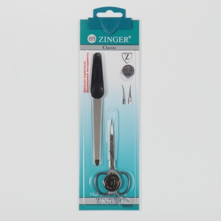 Manicure set, 2 items, on a blister, silver/black color, SIS-13-3