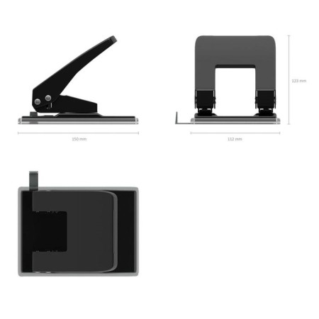 Punch to 40 sheets Erichkrause Quadro, black-4