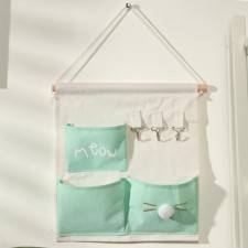 ORGANIZER OF SUBSTANCE with pockets of the Miau shares, 3 departments, 30 × 34 cm, turquoise color