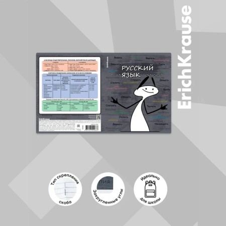 A set of subject notebooks 48 sheets, 12 pieces, Erichkrause "Chubrik", plastic cover silk-screen covers, Blok Offset 100%, information block-24