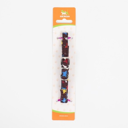 A collar with a scarf "Bright Life", 32 x 1 cm, brown-7