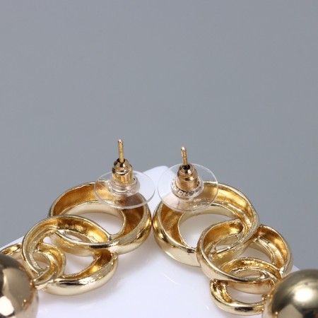 Earrings Metal "Style" Stock, Chain, Color Gold-1