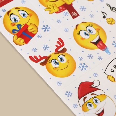 Paper stickers "New Year's smiles", 11 x 15.5 cm, New Year-2