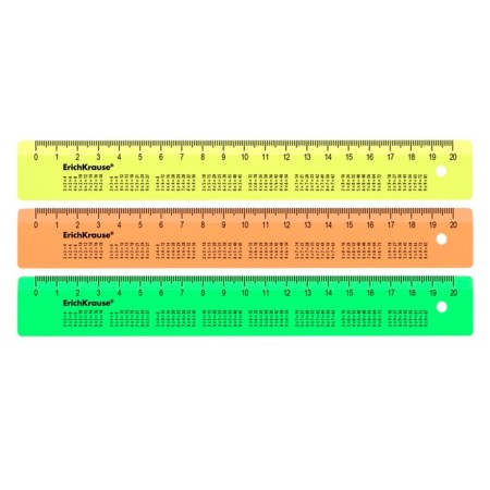 Reference line 20 cm Multiplication table Erichkrause Neon, plastic, mix of 3 colors-1
