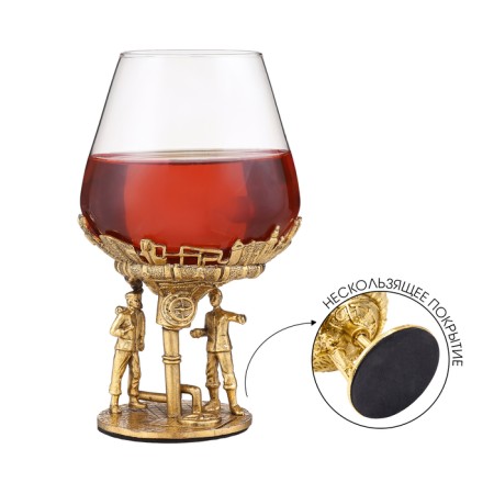 Cognac glass "Neftyanniki", gold-1