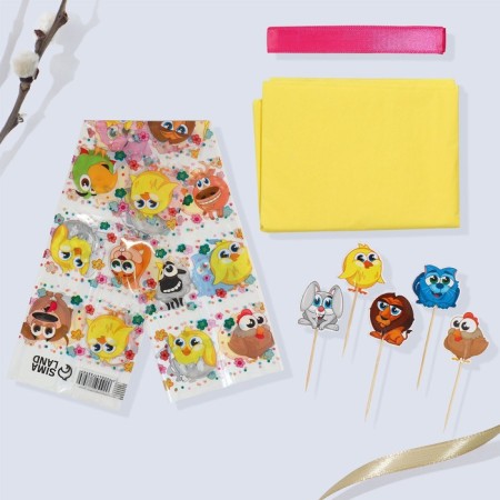 Set for decorating Easter cake "Beasts", 18.5 x 16 x 1 cm.-2