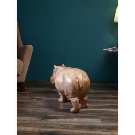 Figure "Hippo", polystone, 41 cm, color copper-2