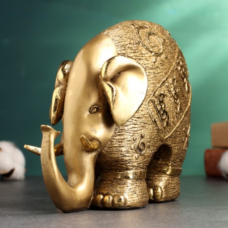 Figure "Elephant with symbols" 18x25x11cm, bronze-1