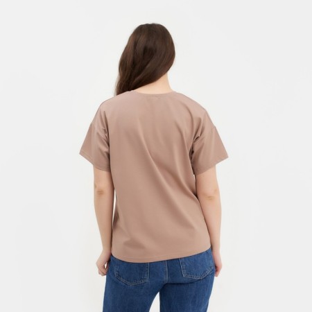 Women's T-shirt Minaku "Confident" Beige color, river 52-2