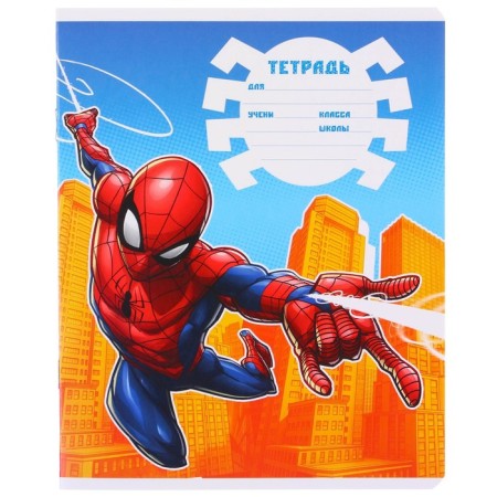 A set of notebooks 10 pieces, 12 sheets, in a cage, cover coated cardboard, spider-man-7