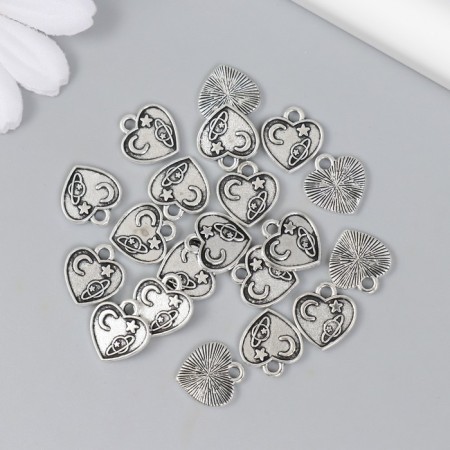 Decor for creativity Metal "Space Heart" silver 1.2x1.3 cm-2