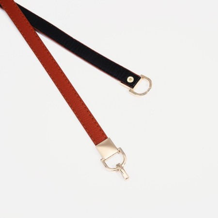 Women's belt, width 1 cm, metal buckle, redhead-1