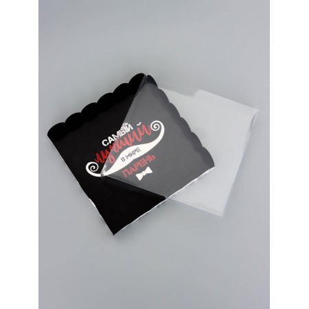 Cookie box, confectionery packaging, "the best", 21 x 21 x 3 cm-3